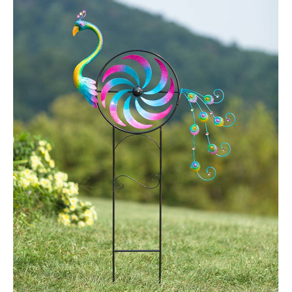 Plow & Hearth Iridescent Peacock Wind Spinner Rotator Wayfair